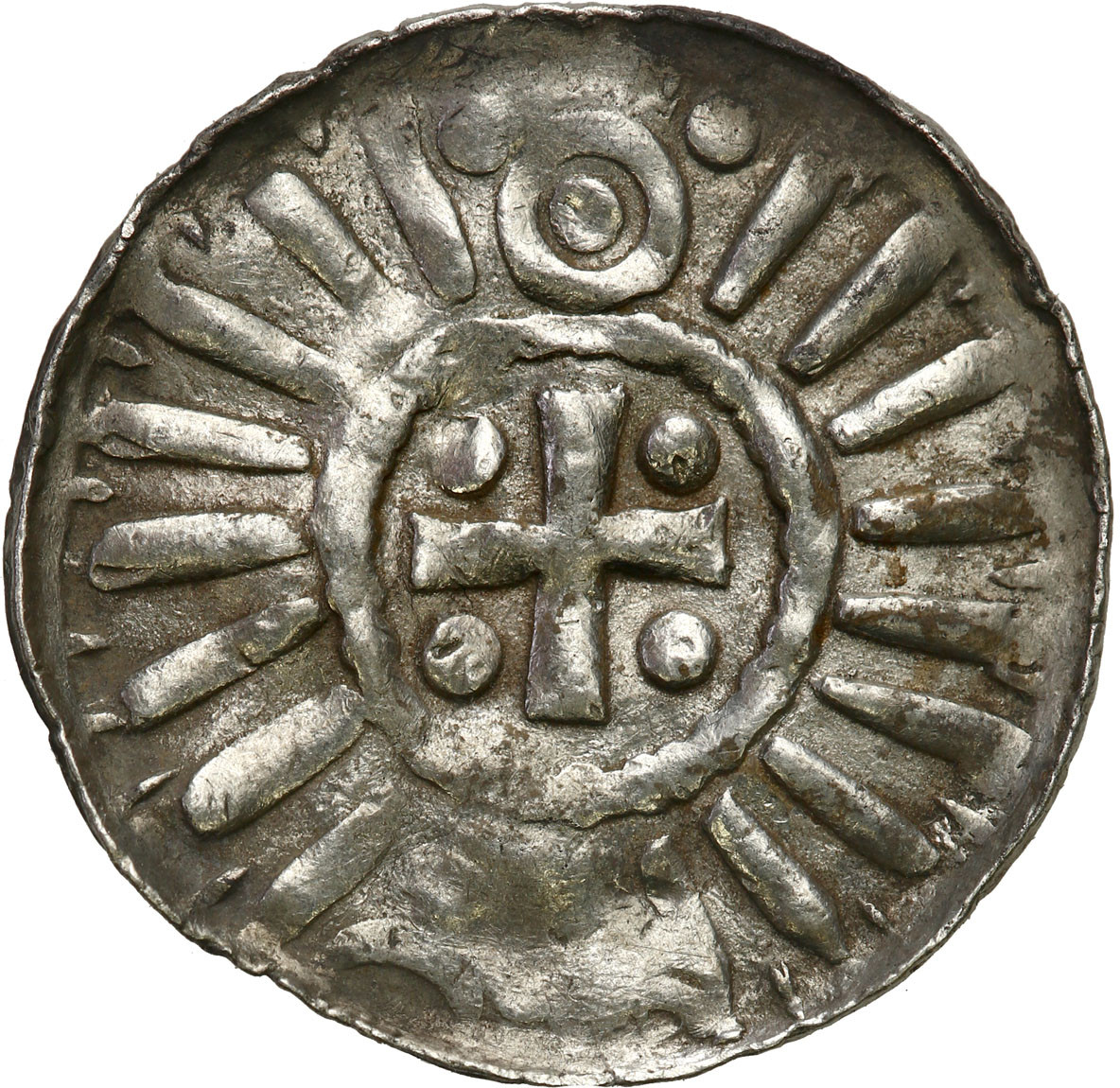 Niemcy, Saksonia. Anonimowy denar krzyżowy X wiek